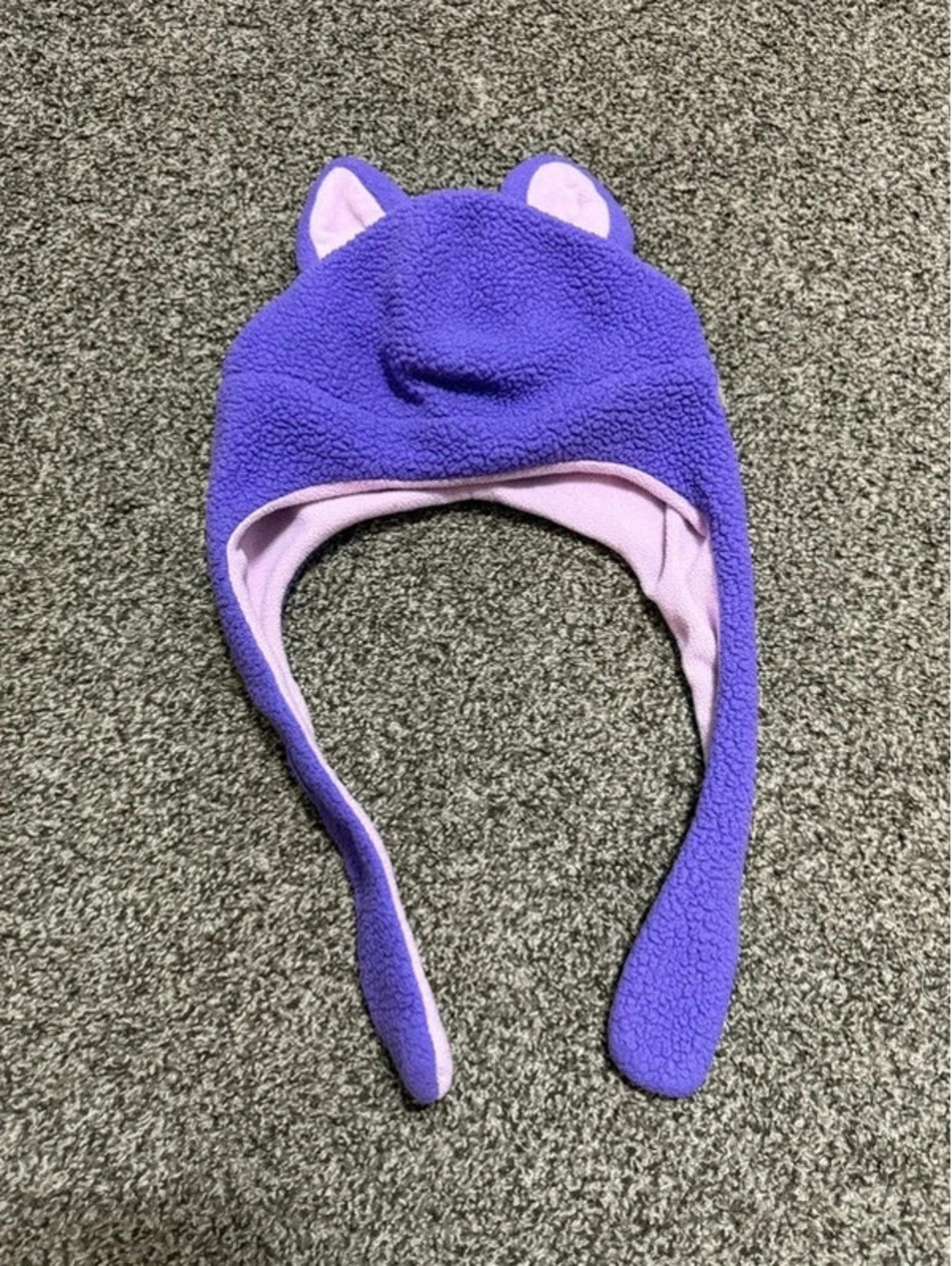 Columbia Girls Purple Tiny Animal Beanie II Cat Ear Fleece Winter Hat Earflap